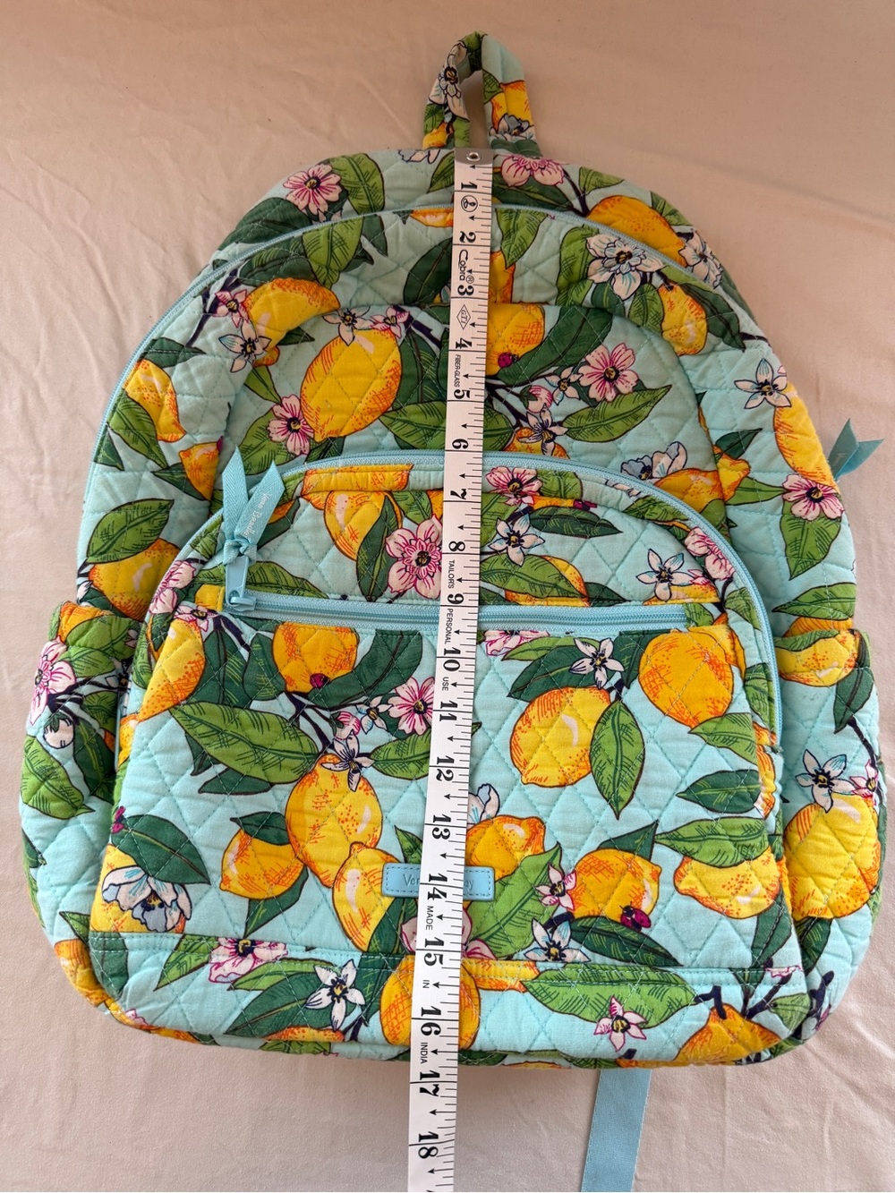 Vera Bradley Lemon Quilted Backpack - Picture 6 of 6